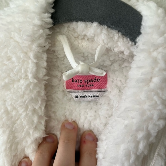 Kate Spade New York White Sherpa Fleece Robe With Pockets Women’s Size M - Picture 6 of 14